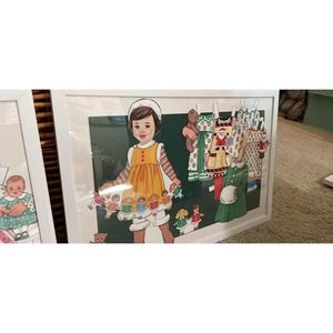 Christmas Theme Paper Doll Art Framed
